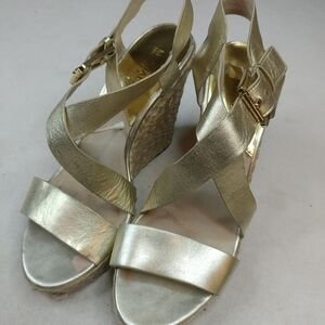 Michael Kors Womens Shoes Size 9.5 Gold Leather Es